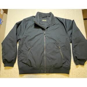 Orvis Mens Jacket Size Medium Navy Blue Windbreaker Fleece Lined